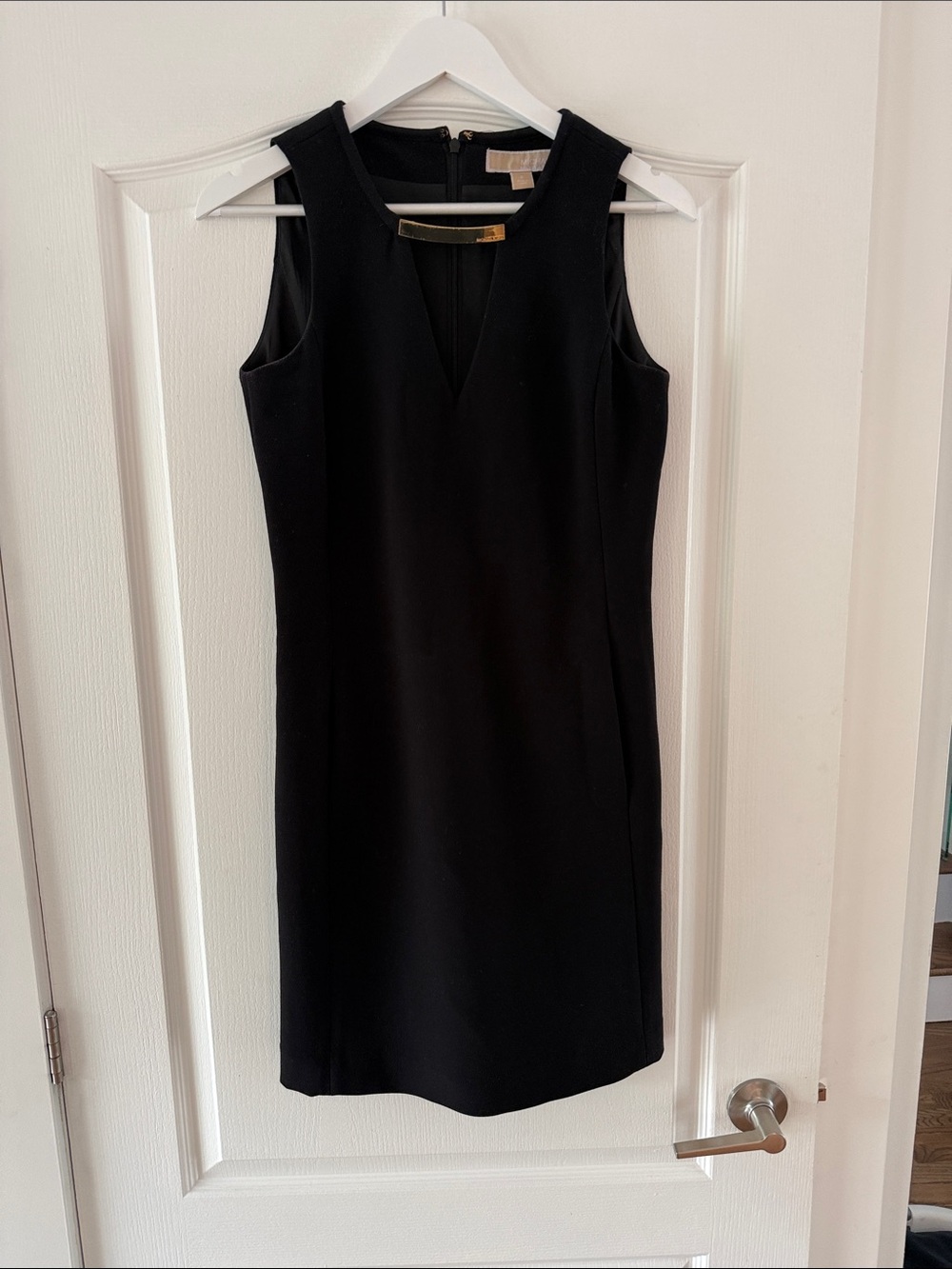 MICHAEL Michael Kors Black V-Notch Sheath Dress